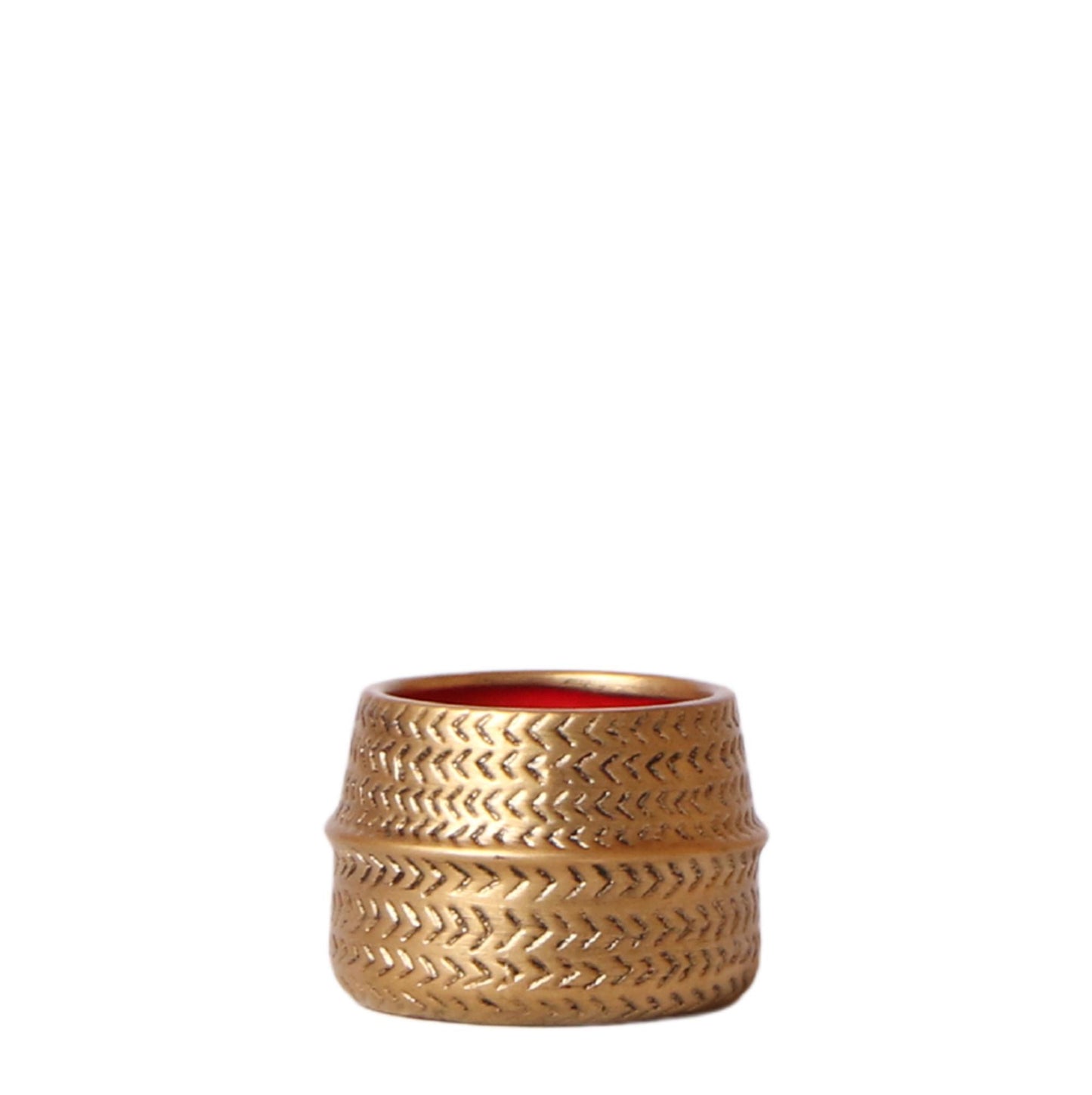 Plantlady Home | Groove bloempot - Gouden keramieken sierpot - potmaat - Ø6cm